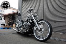 ビンテージトライアングルヘッドライト(オールメッキ)クリアーレンズ仕様+各種ステーSET