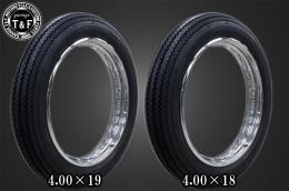 250TR　お買い得!!　unilli(ユナリ)ビンテージタイヤ前後SET(19&18インチ)BK