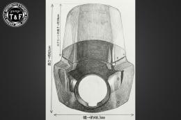 ドラッグスター400　フェアリングカウル(Ver3)ブラック(HIGHクリアーシールド)