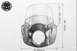 ドラッグスター400　フェアリングカウル(Ver3)ブラック(LOWライトスモークシールド)