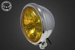 5.75インチLEDバルブベーツライト(オールメッキ)イエローレンズ仕様+各種ステーSET