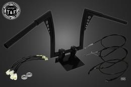 レブル250(2017〜2019年)ABS非搭載モデル　極太バットマンハンドル　12インチ(ブラック)&ワイヤーセット