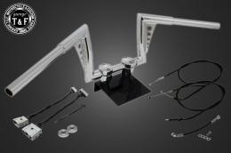 レブル250(2020〜2024年)ABS搭載モデル　極太バットマンハンドル　8インチ(メッキ)&ワイヤーセット