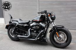 スポーツスター　極太φ38シーシーバーショート(ブラック)純正フェンダー専用