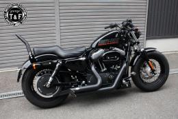 スポーツスター　極太φ38シーシーバーショート(ブラック)純正フェンダー専用