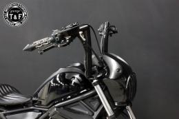 レブル250(2017〜2019年)ABS搭載モデル　極太バットマンハンドル　12インチ(ブラック)&ワイヤーセット