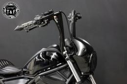 レブル250(2017〜2019年)ABS非搭載モデル　極太バットマンハンドル　14インチ(ブラック)&ワイヤーセット