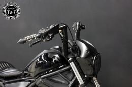 レブル250(2017〜2019年)ABS非搭載モデル　極太バットマンハンドル　10インチ(ブラック)&ワイヤーセット