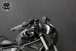 レブル250(2017〜2019年)ABS非搭載モデル　極太バットマンハンドル　8インチ(ブラック)&ワイヤーセット