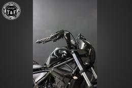 レブル250(2017〜2019年)ABS非搭載モデル　極太バットマンハンドル　8インチ(ブラック)&ワイヤーセット